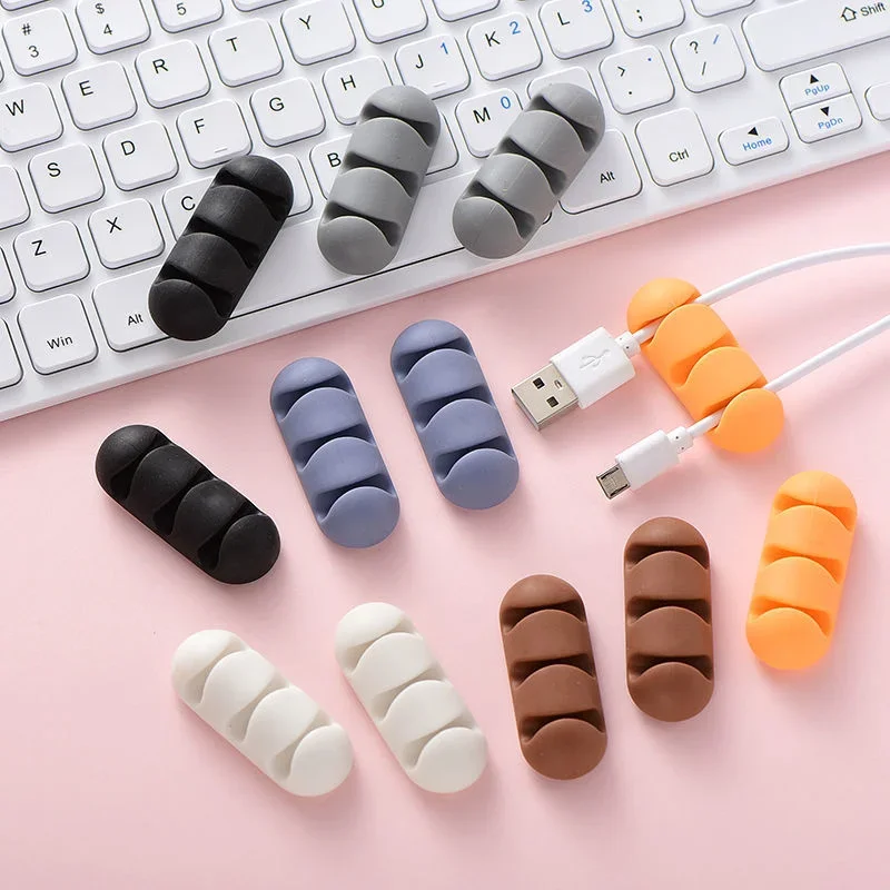 Five-hole Cable Holder Multi-purpose Desktop Phone Winding Protector Earphone Clip Charger Power Plug Finishing Fixture