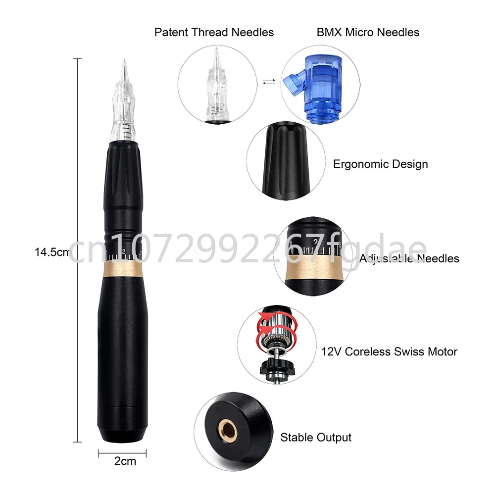 P300 Black Pearl Scalp Micropigment Semi Permanent Makeup, Dermografo Eyebrow Micro Puller for Permanent Makeup