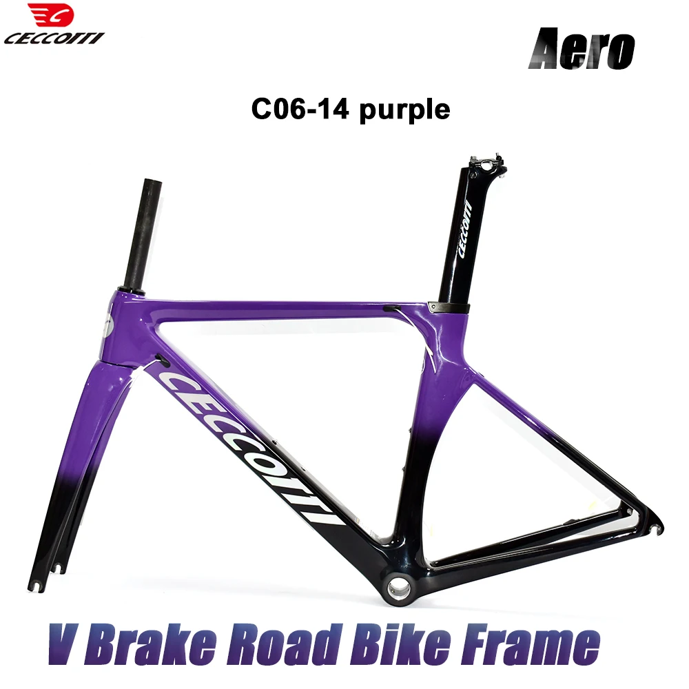 

CECCOTTI RF06 модель 700C Ободной тормоз Набор рамок шоссейного велосипеда T1000 Карбоновая рама Гарантия 2-летняя рама велосипеда