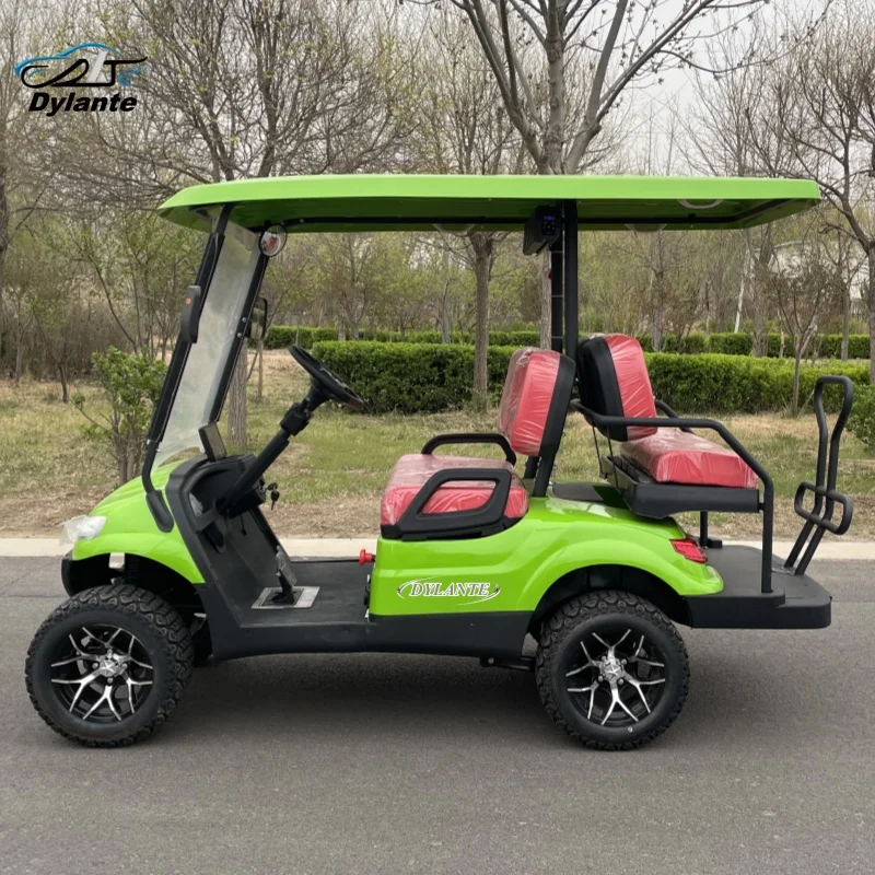 شريك حصري جديد 4-مقعد عربة جولف كهربائية للطرق الوعرة مع بطارية 150AH 4KW يمكن تخصيص لون جسم المحرك بحرية