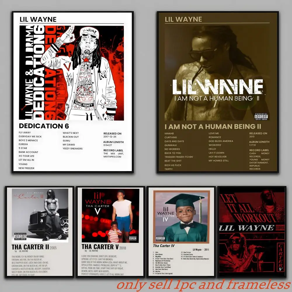 Music Album Singer L-Lil Wayne Poster Poster Painting Prints Wall Art Picture Film Room Home Bar Cafe Decor Mural
