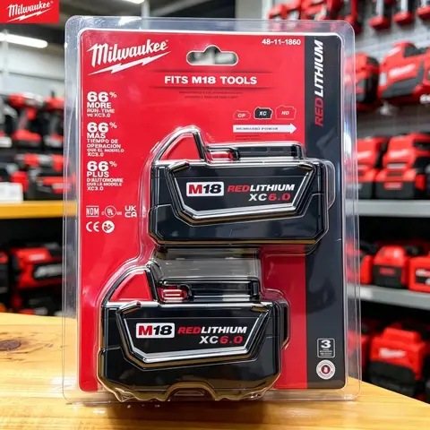 100% New Milwaukee M18 18V 5.0Ah 6.0Ah Rechargeable Li-ion Battery Long Cycle Life Replacement Fit M18B5 M18B6 Power Tools