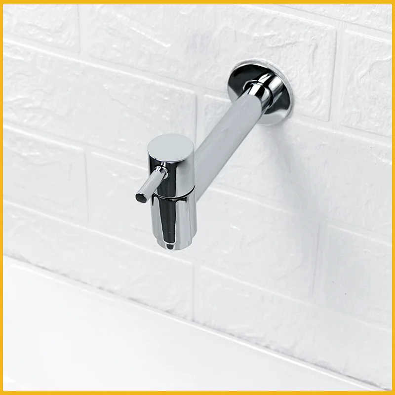 Black Brass Washing Machine Faucet Wall Mounted Single Cold G1/2 Mop Pool Faucet Outdoor Garden Bathroom Kitchen Faucet