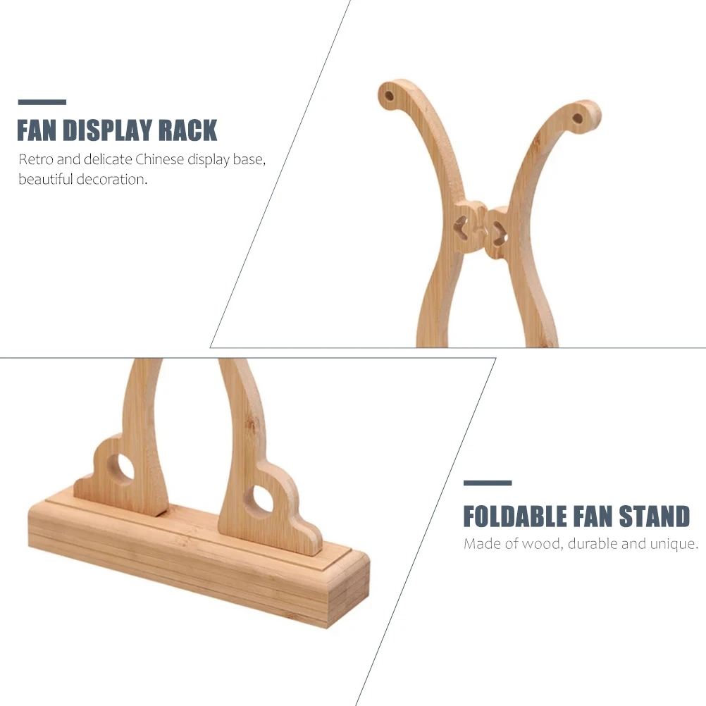 

Bamboo Stand Style Holder Sturdy Round Rack Style Holder Decorative Fan Display Rack For Folding Fan Storage