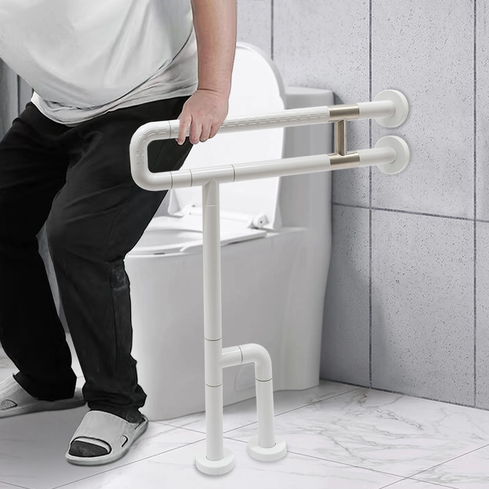 Toilet Grab Bar Safety Handrails Bathroom Hand Grips Handle Assist Frame Railings Rail Support
