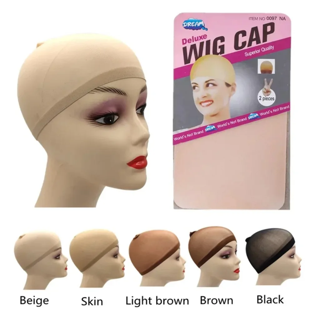 1/6/12Pcs Nylon Mesh Wig Cap, Nude Stretchy Close‑End Ultra‑Thin Breathable Elastic Hair Net Wig Accessories for Women