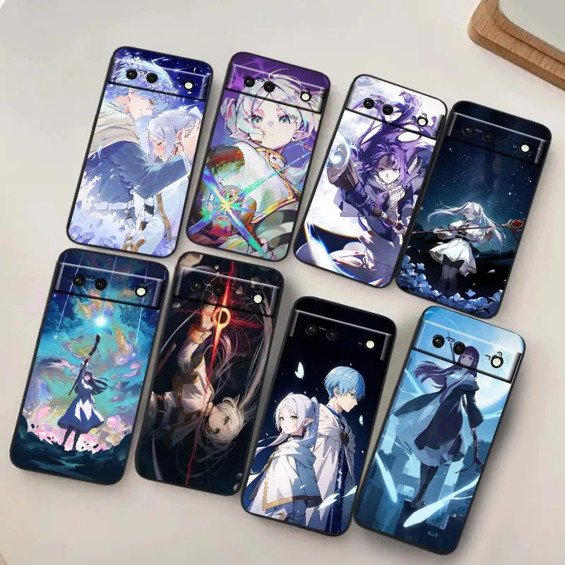 

F-Frieren Anime popular Art Phone Case For Google Pixel 9a 9 8A 8 7 7A 6 6A Pro XL 2024 5G Black Soft TPU Silicone Cover