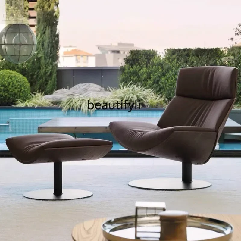 Italian Designer Recliner Villa Living Room Rotating Leisure Chair Simple Armchair