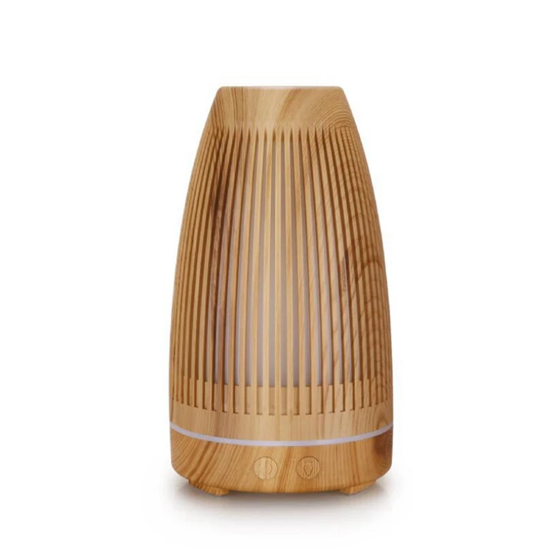 

Aroma Diffuser Ultrasonic Air Humidifier Flame Beating Lighting With Wood Grain Electric LED Lights