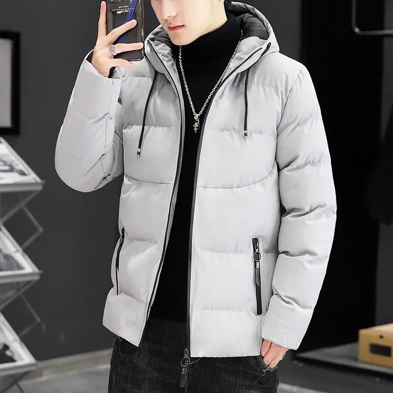 2024 Autumn and Winter New Thick Warm Hooded Cotton-Padded Jacket Men's Casual Loose Comfortable Sports Large Size Coat M-5XL