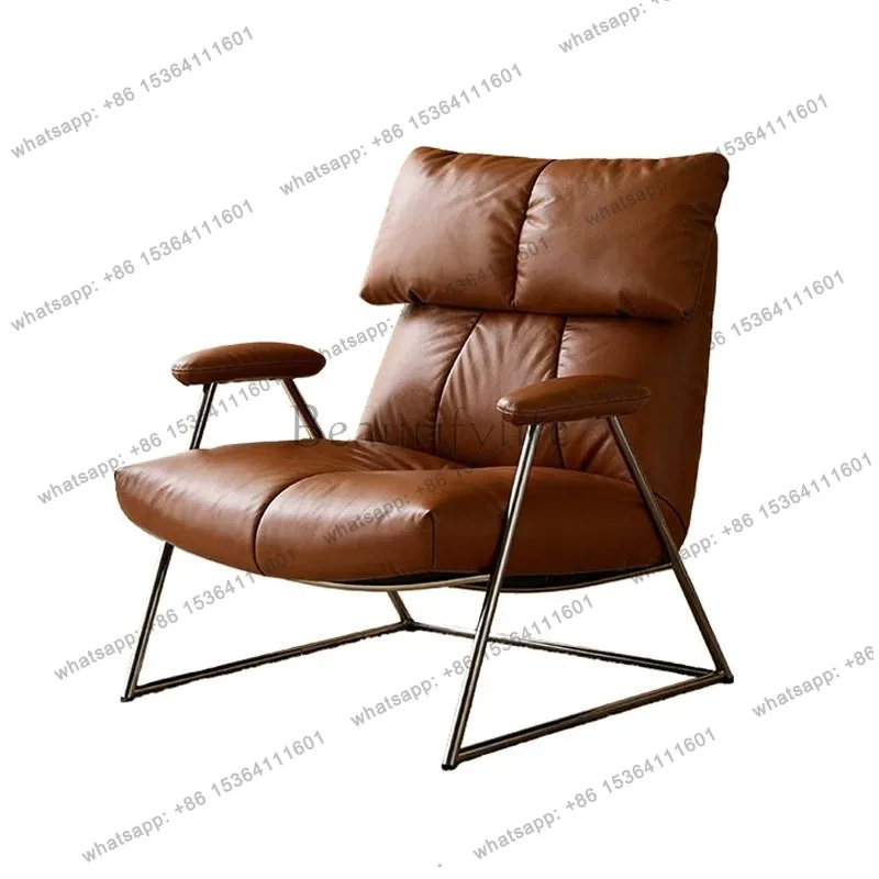 PG retro Bauhaus living room leisure chair stainless steel single sofa bedroom study home lazy recliner
