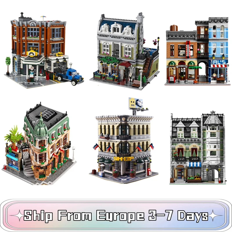 Street View Modular House Architecture Building Blocks Set Constructor Kids Toys For Children Birthday Gift Bricks Kits Models