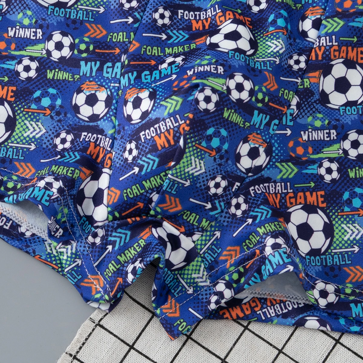 8/4-teiliges Set niedlicher Fußball-bedruckter Unterwäsche für Kinder, weiche und bequeme Boxershorts für Jungen, lässige Basic-Shorts für Zuhause – Detail 20