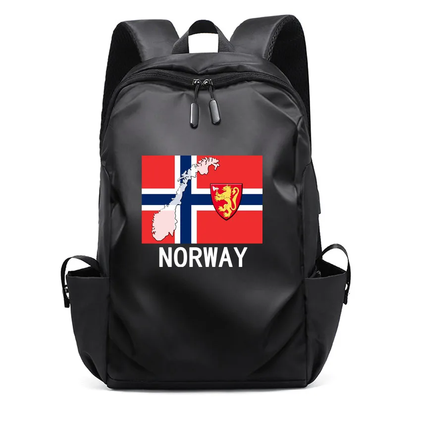 

Girl College Student Women Man Backpack Trendy Travel Lady Laptop Cute Norway Map Pattern Printed USB Charging Backpack