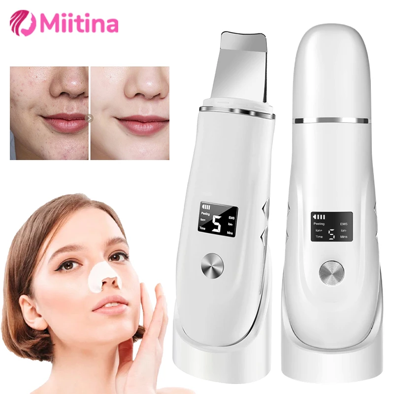 

Electric Ultrasonic Face Scrubber Facial Peeling Skin Scrubber Deep Face Cleaning Spatula Acne Pore Ultrasonic Scrubber SkinCare