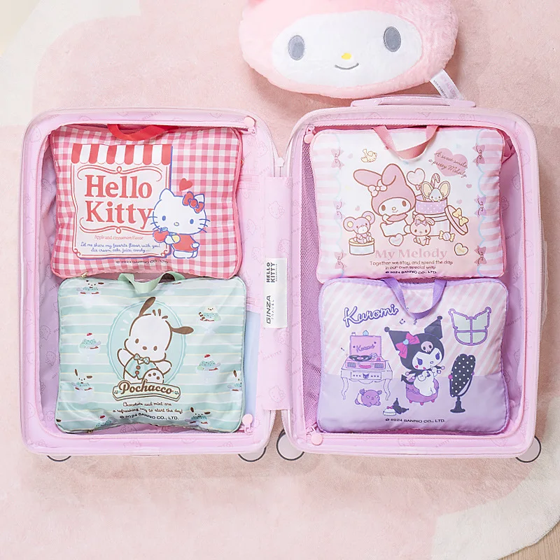 New Kawaii Sanrio Anime cute compress Travel bag Cartoon HelloKitty Kuromi Clothing quilt compress bags Miscellaneous storage