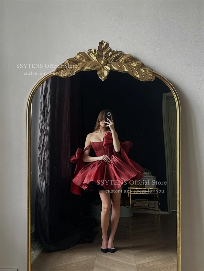 Vestido Noche Rojo Brillante Tirantes Lazo - usage example