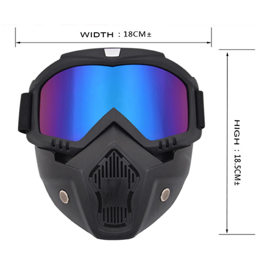 Men Women Ski Mask Snowmobile Skiing Goggles Windproof Motocross Protective Glasses Cycling Safety Goggles With Mouth Filter