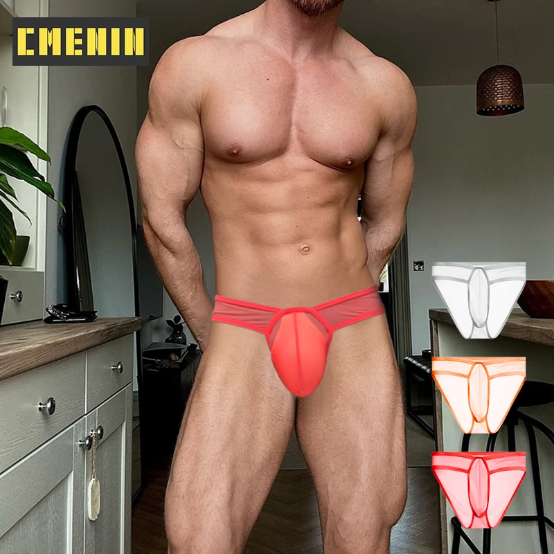 

3 шт., прозрачные сексуальные мужские трусы, ультратонкие дышащие нейлоновые мужские трусы, мужские трусы-бикини для геев, мужское нижнее белье Sissy