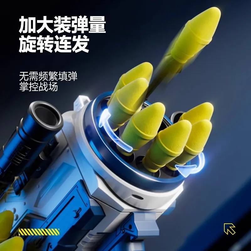 Duży elektryczny pociskarz ośmiobaryłkowy, miękki pistolet na pociski z efektami świetlnymi i dźwiękowymi, zabawka dla chłopca.