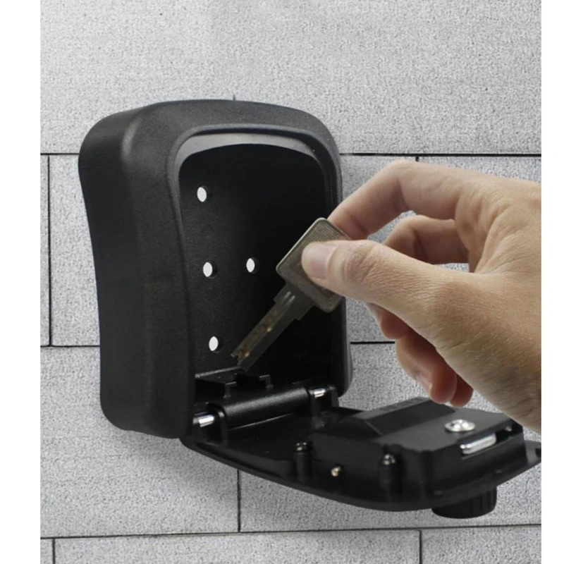 Lock Box Wall Mounted 4 Digit Combination Lockboxs Waterproof Outdoor Hider Great for Elderly Parents Spare H8WD