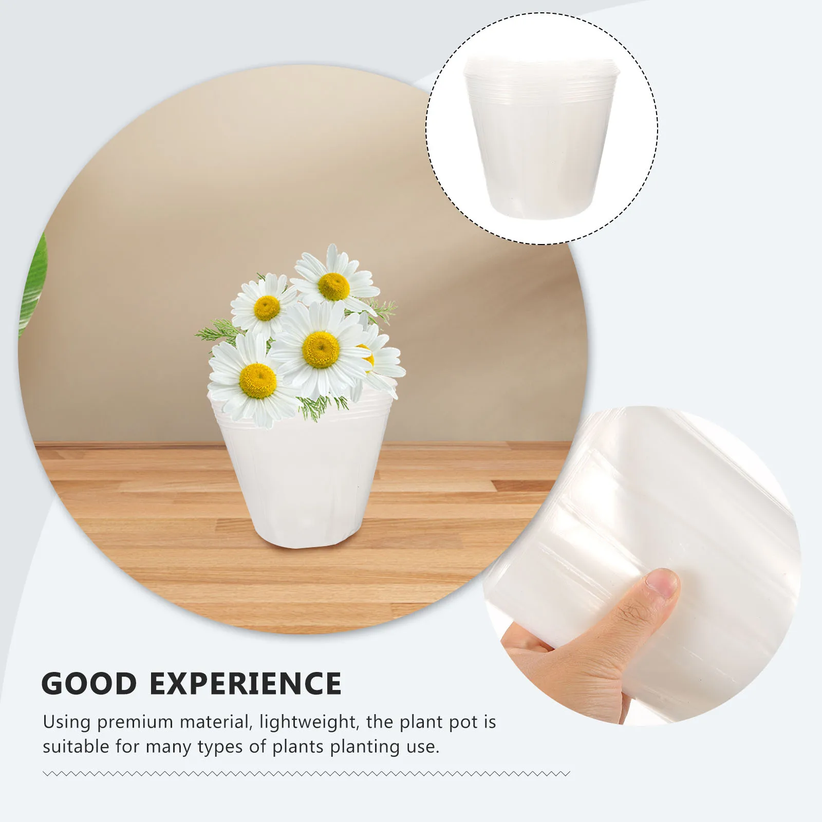 

10Pcs Clear Plastic Flowerpot Liner Garden Plant Nursery Pot Insert Plant Supplies Pot Liner for Indoor Outdoor Use