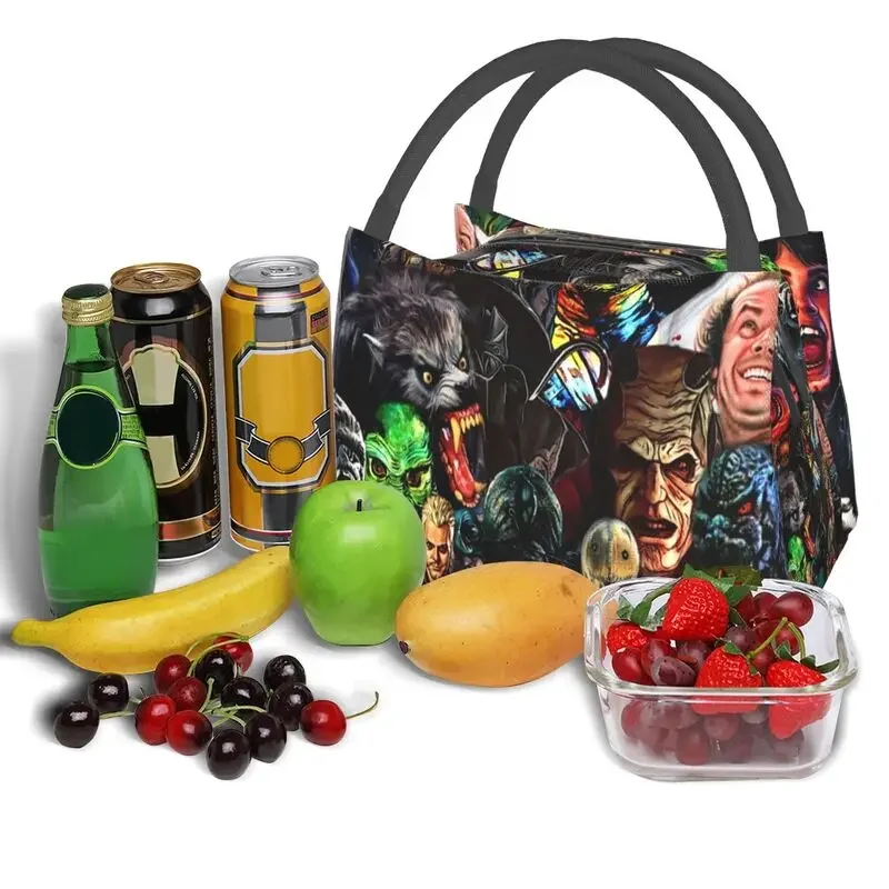 Horror Movie Collage Insulated Lunch Bags for Women Resuable Thermal Cooler Bento Box Office Picnic Travel