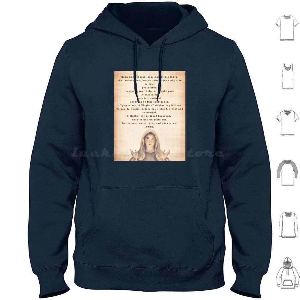 Saint Mary Hoodie Cotton Long Sleeve Saint Mary St Mary Holy Mary Mother Of Christ Mother Of God Virgin Mary Virgen