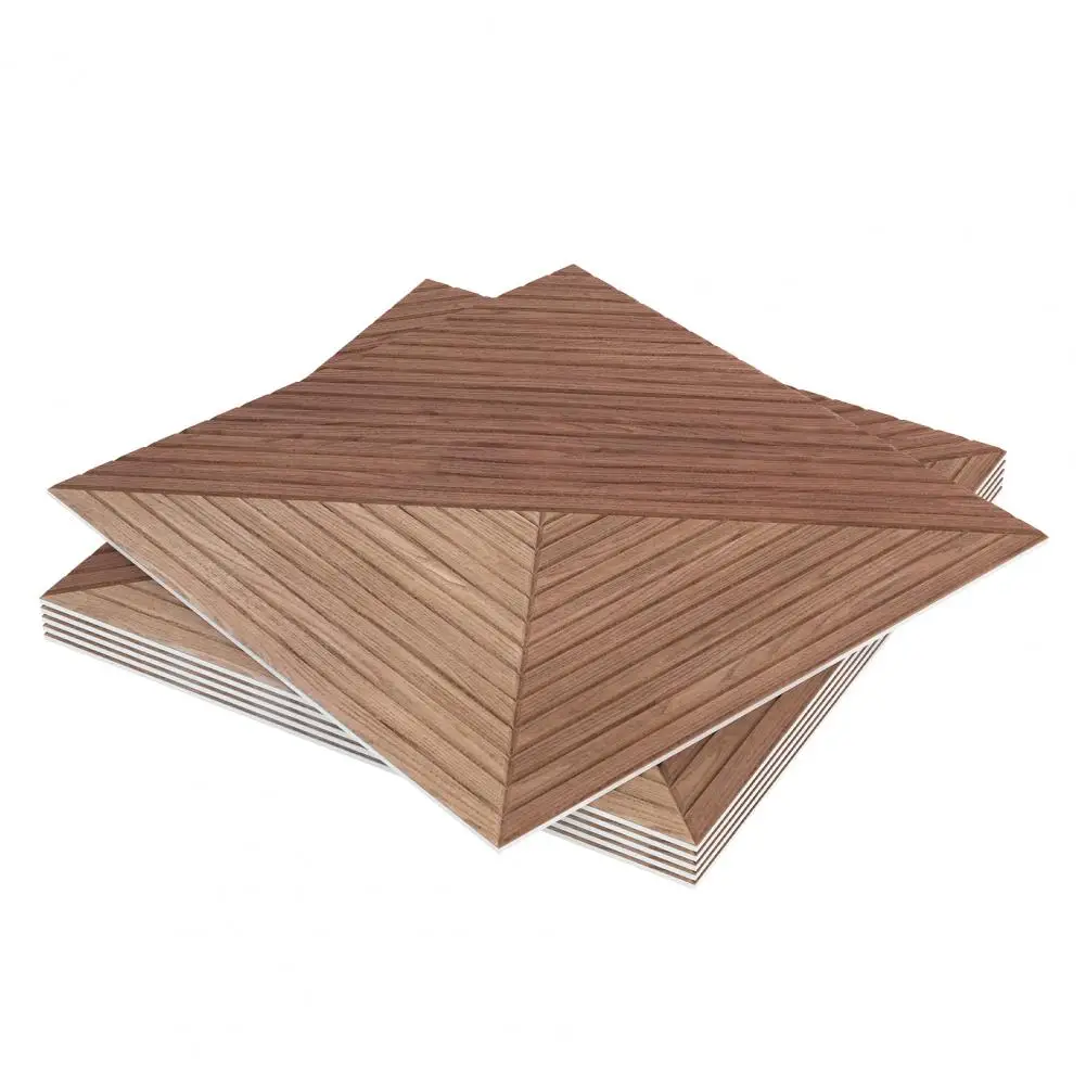 6 Pannelli Fonoassorbenti Autoadesivi Effetto Legno, 60x60 cm, Piastrelle in Poliestere Ignifugo per Studio e Ufficio