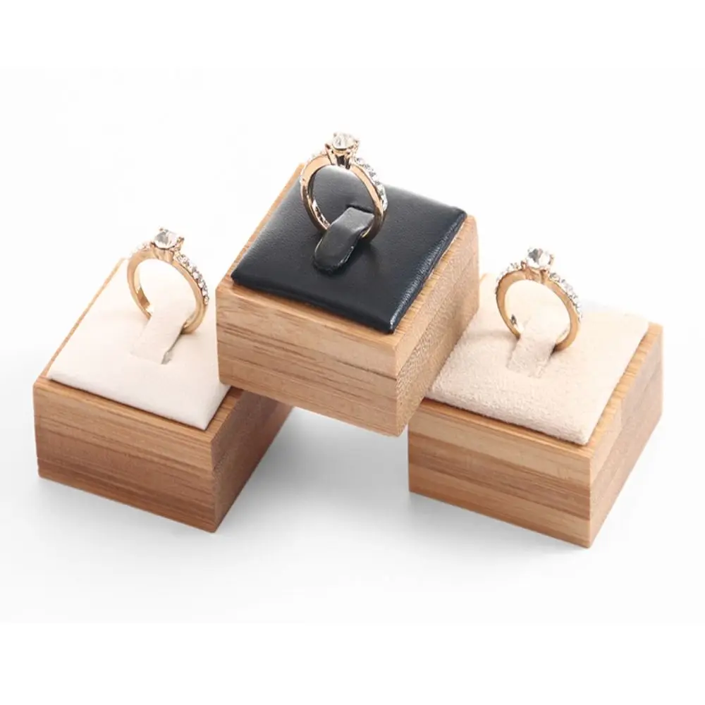 Color Travel Market Jewelry Display Small Ring Holder Case Wedding Ring Box Earrings Rings Organizer Wooden Jewelry Show Props