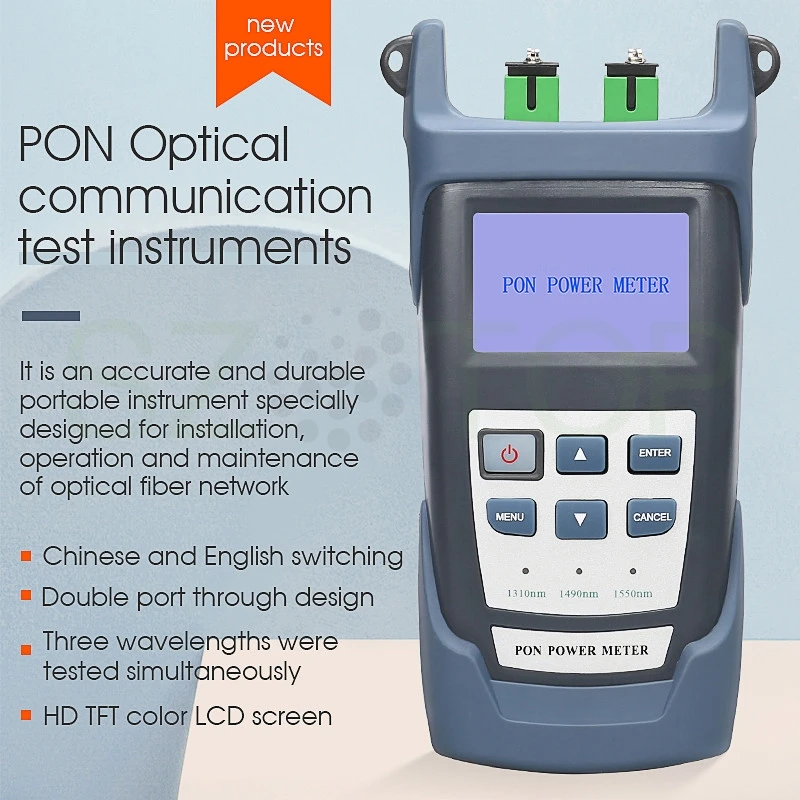 

Портативный волоконно-оптический измеритель мощности PON FTTX/ONT/OLT 1310/1490 нм SC/UPC или FC/UPC или SC/APC на заказ