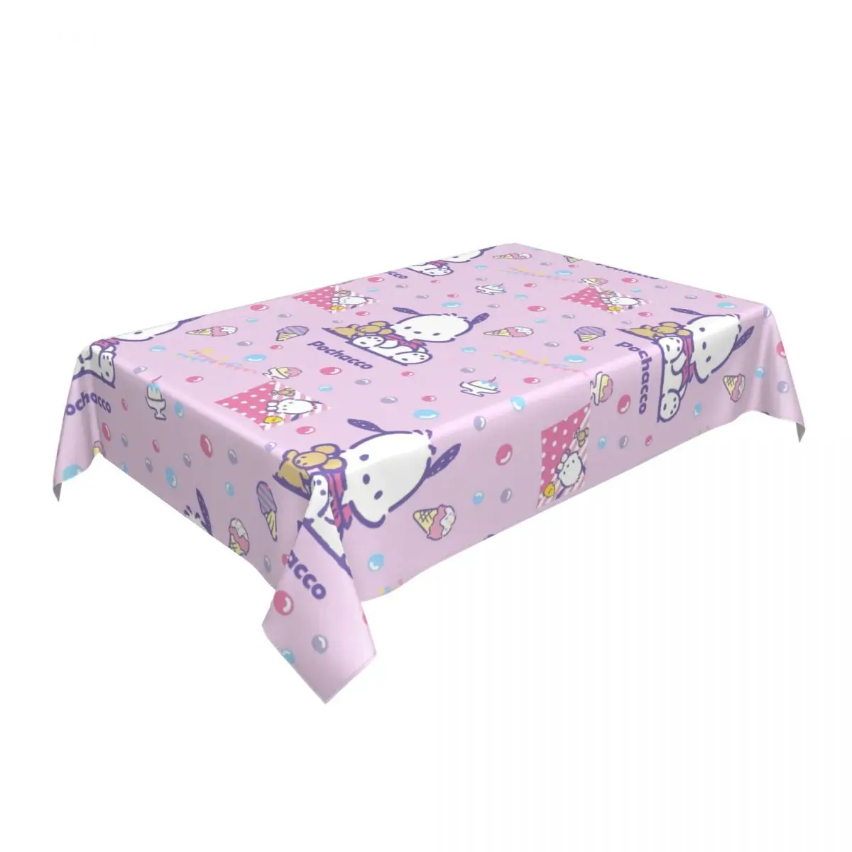 Customized Rectangular Pochacco Sanrio Cartoon Tablecloth Fit 45