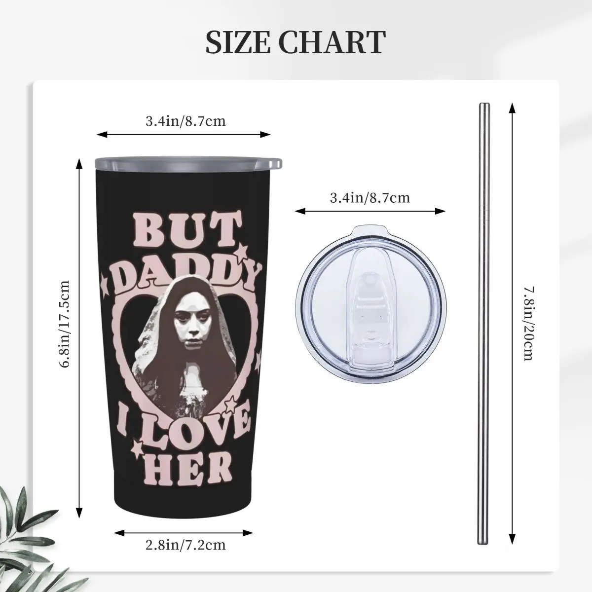 But Daddy I Love Her Aubrey Plaza Is Rio Vidal Stainless Steel Tumbler Vacuum Insulated Mugs Thermal Cold Cup Straw With Lid