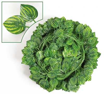 Künstliche Pflanze Hochzeits feier DIY Dekoration grüne Rebe falsche Blumenkranz Blätter Haupt dekoration Wandbehang Dekor – Detail 14