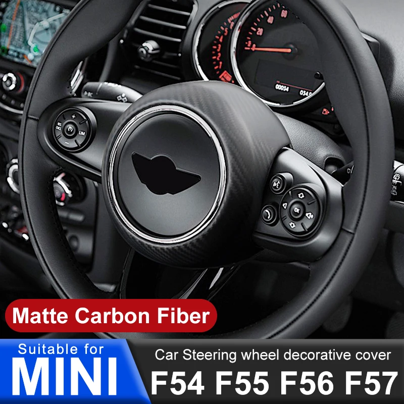 

Для MINI Cooper S F54 F55 F56 F57 матовое углеродное волокно Автомобильное рулевое колесо декоративная наклейка модификация интерьера автомобиля аксессуары