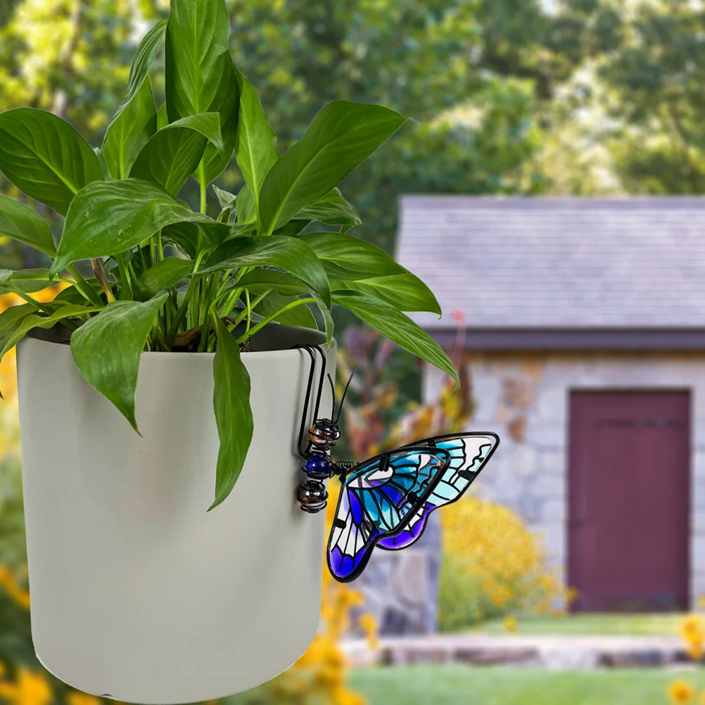 3 Pcs Flower Pot Decoration Pendant Hanger Ornament Personality Potted Plant Adorn Flowerpot Planter Butterfly Garden Adornment