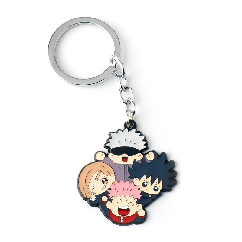 Hot Anime Jujutsu Kaisen Keychain Necklace Gojo Satoru Fushiguro Megumi Figure Enamel Pendant Keyring Cosplay Props Jewelry Gift
