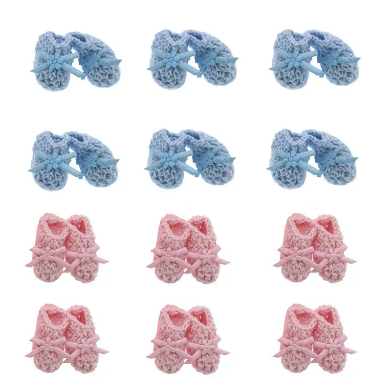 12Pcs Miniature Handmade Crochet Dress Hat Booties Clothing For Baby Shower Baptism Craft Party Decoration