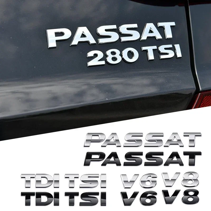 

ABS TSI TDI V6 V8 Letters Emblem Decoration Rear Trunk Stickers For Volkswagen Passat B5 B5.5 B6 B7 B8 Car Styling Accessories
