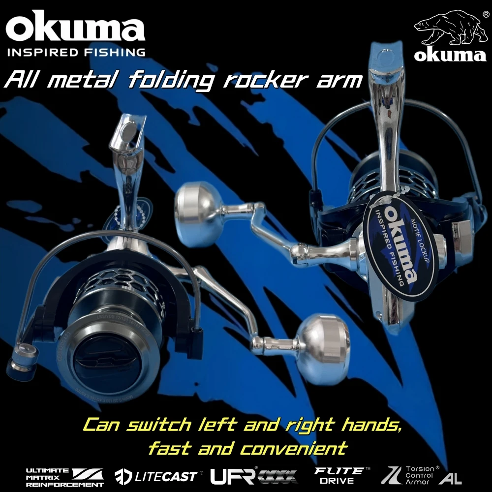 Imagem -04 - Okuma-carretéis de Pesca de Alto Desempenho Carretéis de Giro Todo o Metal 18kg Max Drag14 Mais Rolamento 5.2:1 4.9:1gear Ratiogift Line