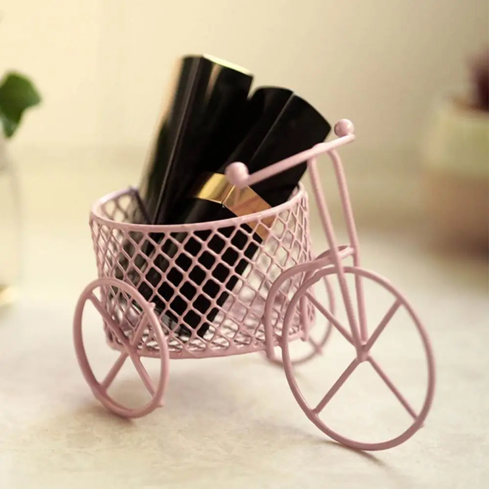 Pen Holders Iron Tricycle Cosmetic Make-Up Sponge Storage Basket Candy Rack Wedding Flower Rack Sugar Jewelry Storage Container