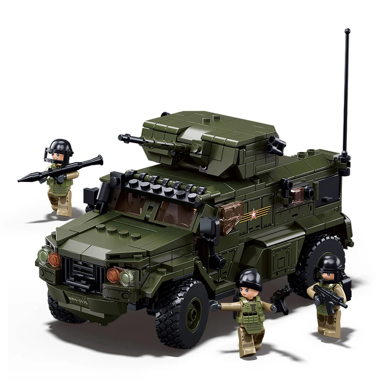 

Sluban Military Collection Model Building Blocks Kit Typhoon VDVS Armored Assault Vehicle Army Bricks Toys Gifts For Kids Adult