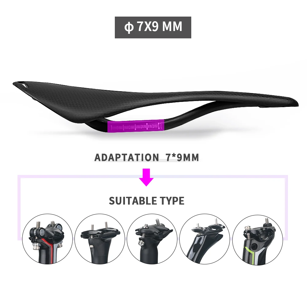 No Logo Full Carbon Fiber Bicycle Saddle Road MTB Bike Carbon Saddle Seat Matt Black Bike Cushion 275*140mm Cycling Parts