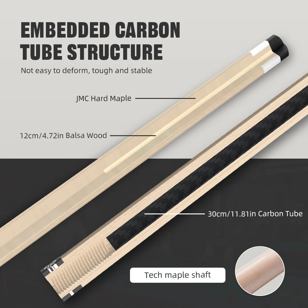 

KONLLEN Pool Cue Stick with Maple Shaft 12mm Tip 58-inch Professional Billiard Sticks for Billiard Cue