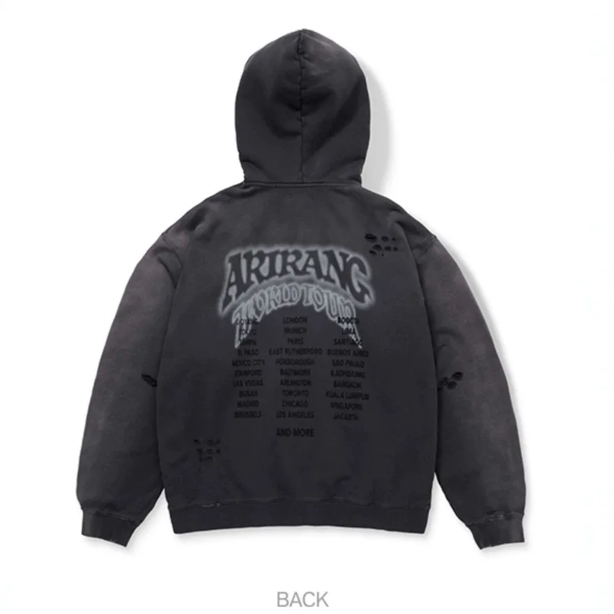 Men Arirang 2026 What Is Your Love Song New Retro Washed Grey Hoodie Casual Zipper Jacket Sports Streetwear Birthday Gift gallery 4
