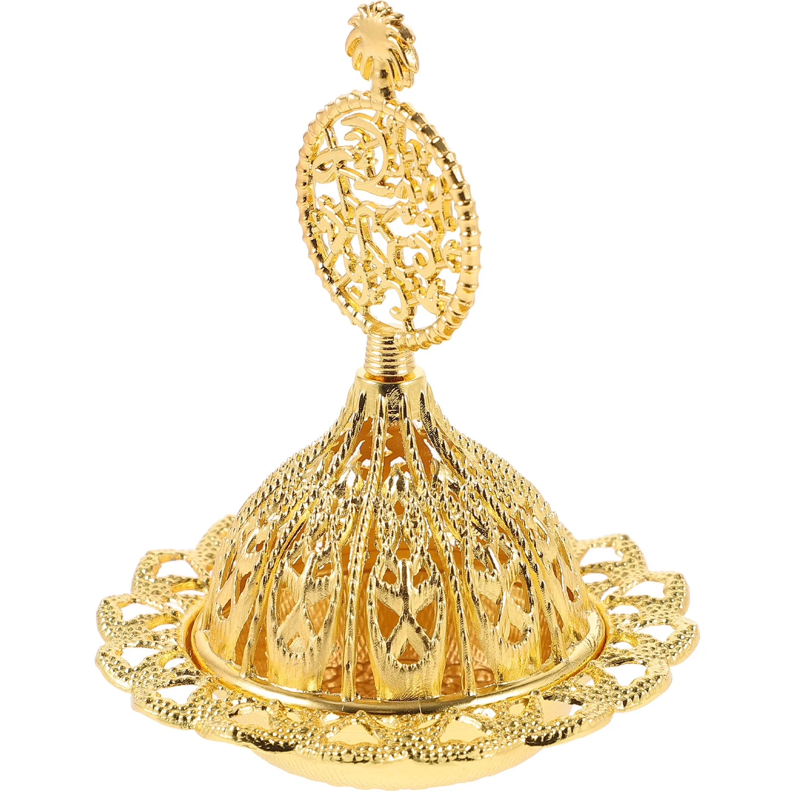 

1pc Retro Metal Incense Burner Ornament Exquisite Tabletop Censer For Home Office Hotel Decor Arabic Style Iron Art Lace