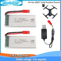 3.7V 900mah 25C 752560 Lipo Battery JST plug with Charger For X5 X5C X5SC X5SW 8807 8807W A6 A6W M68 Rc Drone Spare Parts