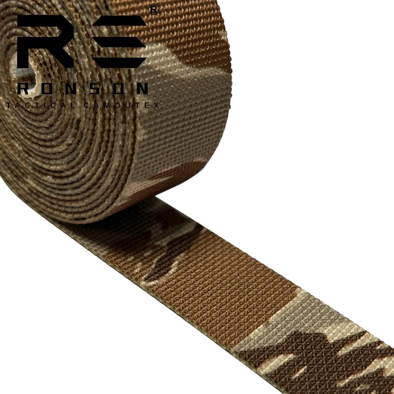 2.5CM Wide Desert Camouflage Woven Tactical Equipment Vest Shoulder Strap Handmade Accessory Molle Polyester Woven Strap