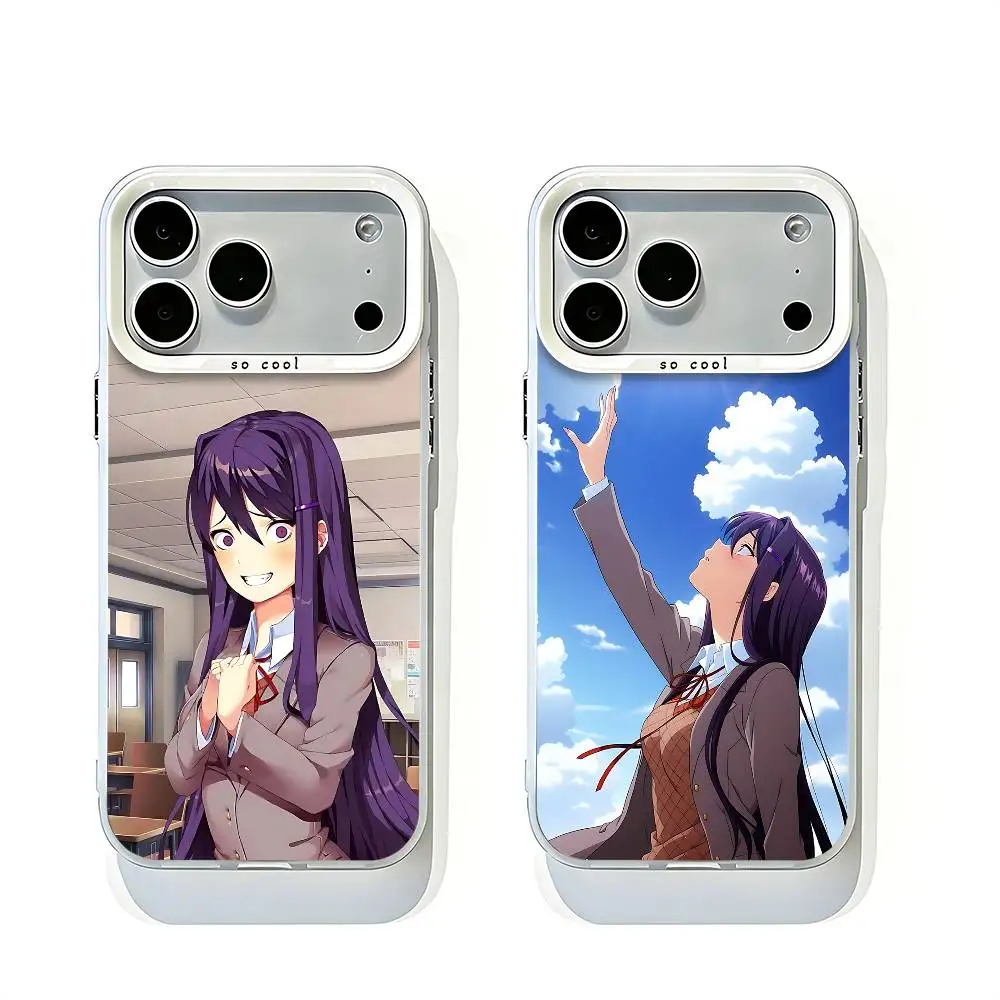 

Anime Girl Y-Yuri White Matte Bumper Cover For iPhone 17 16 15 14 13 12 11 Pro Max Large Camera Hole Case