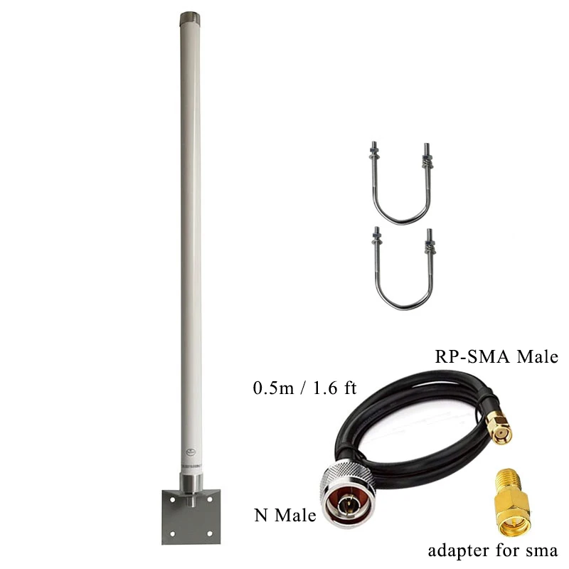 Omni-Directional WiFi Antenna, Dual Band, 2.4, 5.1 to 5.8 GHz, Mast Mount for rocket M5, Huawei Zte, Comfast Router